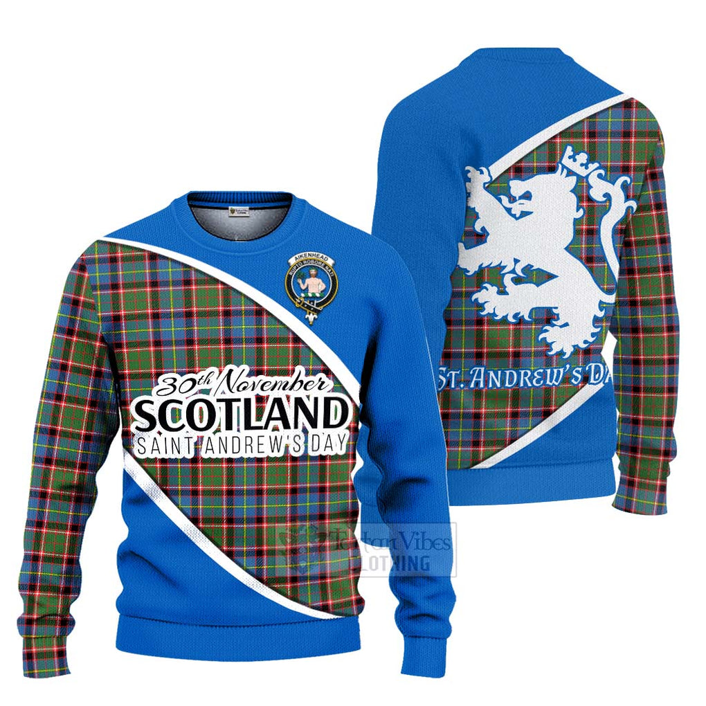 Tartan Vibes Clothing Aikenhead Family Crest Tartan Knitted Sweater Celebrate Saint Andrew's Day in Style