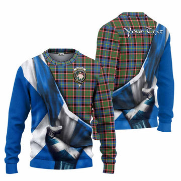 Aikenhead Tartan Knitted Sweater with Family Crest Scotland Patriotic Style