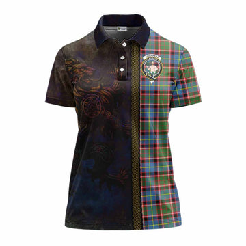 Aikenhead Tartan Family Crest Women's Polo Shirt Alba Gu Brath Be Brave Lion Ancient Style Women - Tartan Vibes Clothing