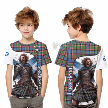 Aikenhead Crest Tartan Kid T-Shirt Inspired by the Freedom of Scottish Warrior - Tartan Vibes Clothing