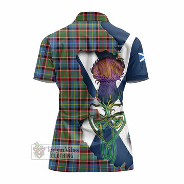 Aikenhead Tartan Family Crest Women's Polo Shirt Scottish Thistle Celtic Inspired - Tartan Vibes Clothing