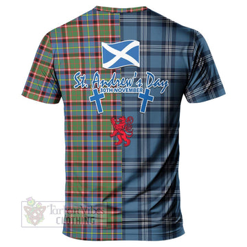 Aikenhead Tartan T-Shirt Happy St. Andrew's Day Half Tartan Style