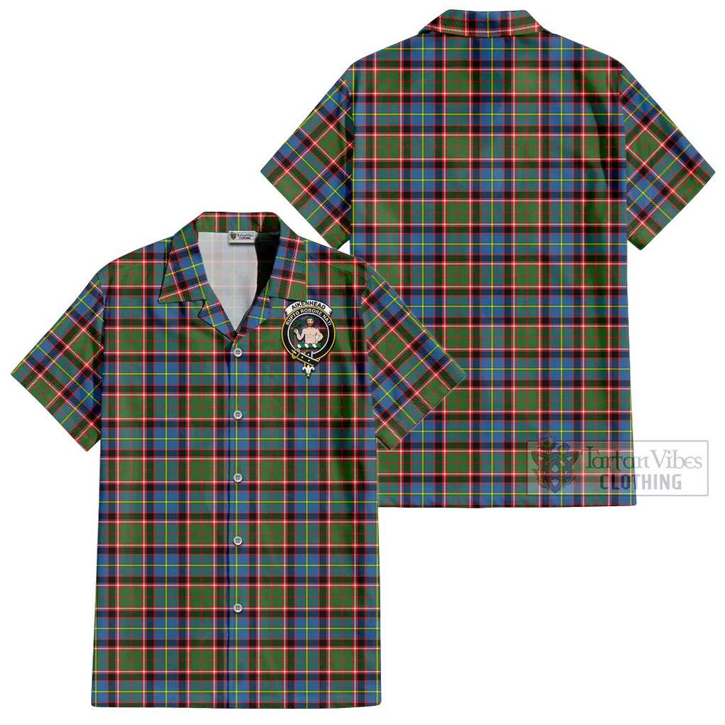 Aikenhead Tartan Cotton Hawaiian Shirt with Family Crest Kid - Tartan Vibes Clothing