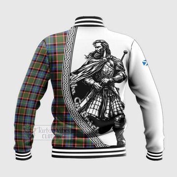 Aikenhead Tartan Clan Crest Baseball Jacket with Highlander Warrior Celtic Style - Tartan Vibes Clothing