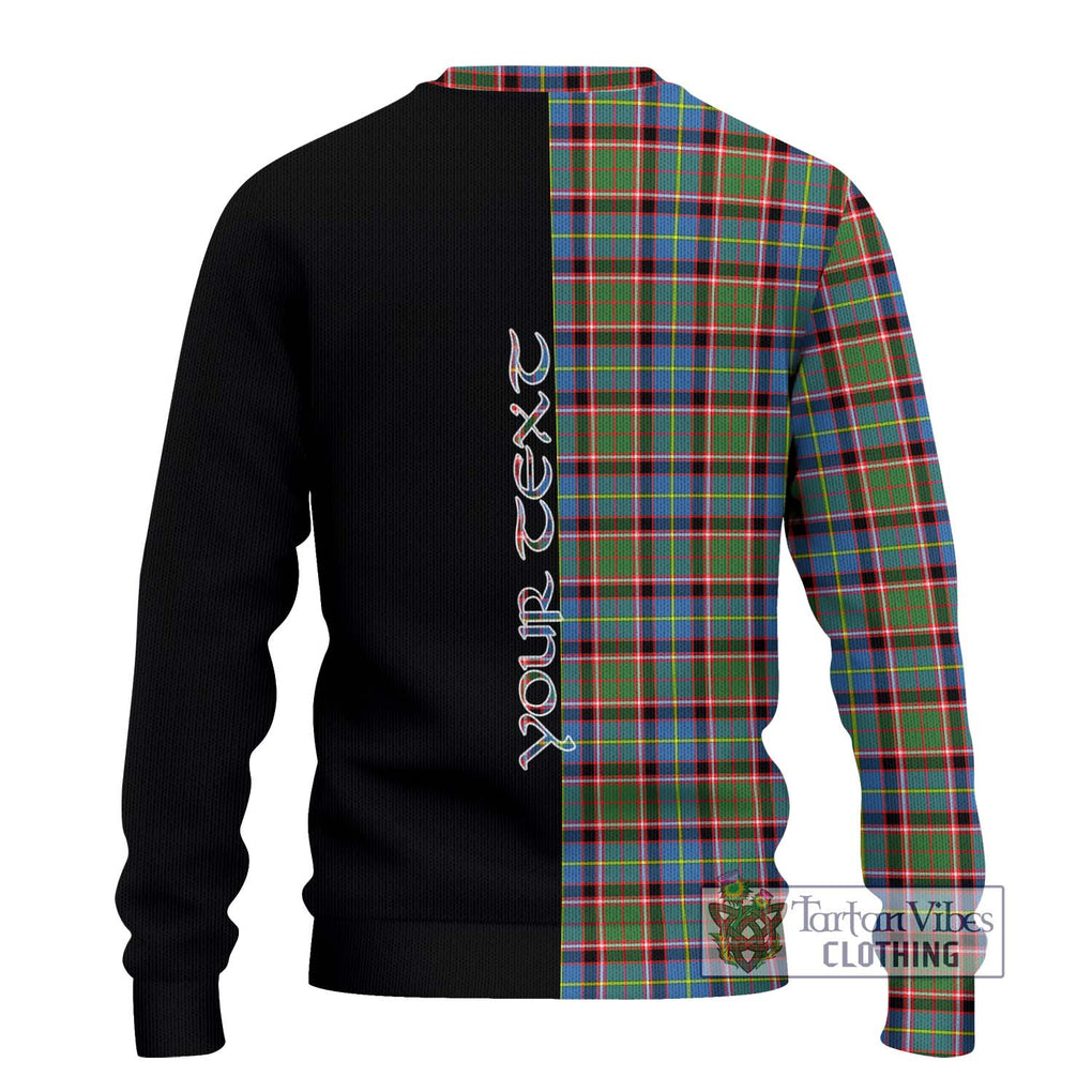 Aikenhead Tartan Knitted Sweater with Family Crest and Half Of Me Style - Tartanvibesclothing Shop