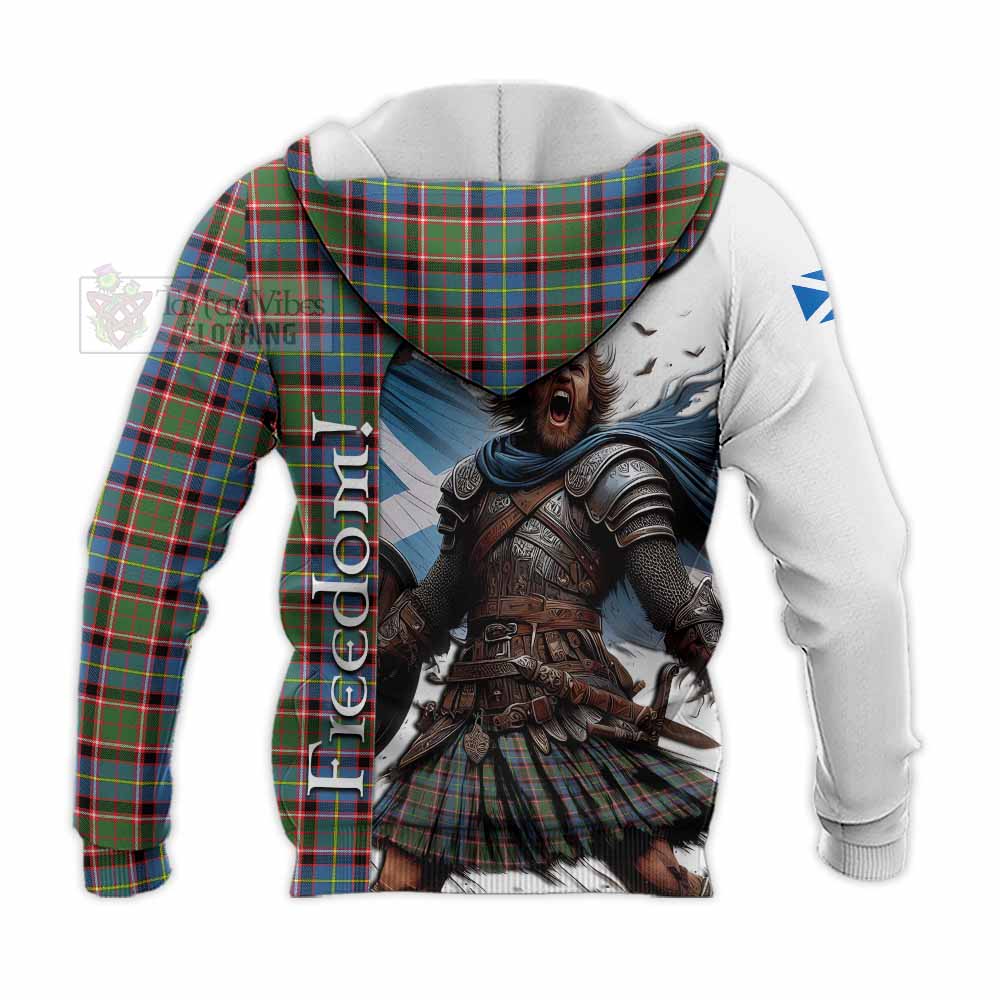 Tartan Vibes Clothing Aikenhead Crest Tartan Knitted Hoodie Inspired by the Freedom of Scottish Warrior