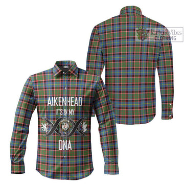 Aikenhead Tartan Long Sleeve Button Shirt with Family Crest DNA In Me Style Men's Shirt - Tartan Vibes Clothing