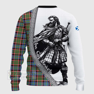 Aikenhead Tartan Clan Crest Knitted Sweater with Highlander Warrior Celtic Style