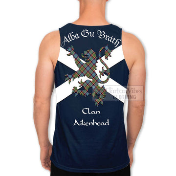 Aikenhead Tartan Lion Rampant Men's Tank Top Proudly Display Your Heritage with Alba Gu Brath and Clan Name - Tartan Vibes Clothing