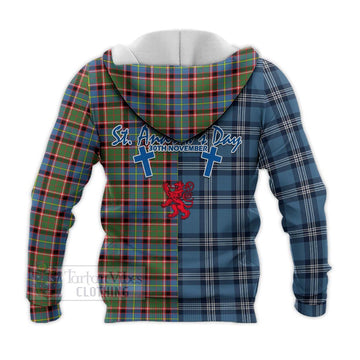 Aikenhead Tartan Knitted Hoodie Happy St. Andrew's Day Half Tartan Style