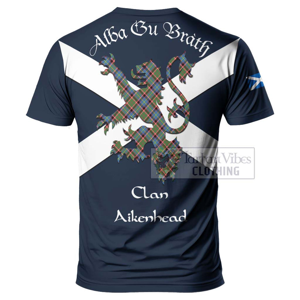 Tartan Vibes Clothing Aikenhead Tartan Lion Rampant T-Shirt – Proudly Display Your Heritage with Alba Gu Brath and Clan Name