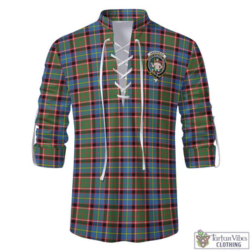 Aikenhead Tartan Men's Scottish Traditional Jacobite Ghillie Kilt Shirt with Family Crest