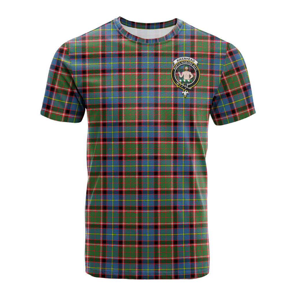 Aikenhead Tartan T-Shirt with Family Crest - Tartanvibesclothing