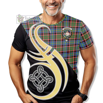 Aikenhead Tartan T-Shirt with Family Crest and Celtic Symbol Style