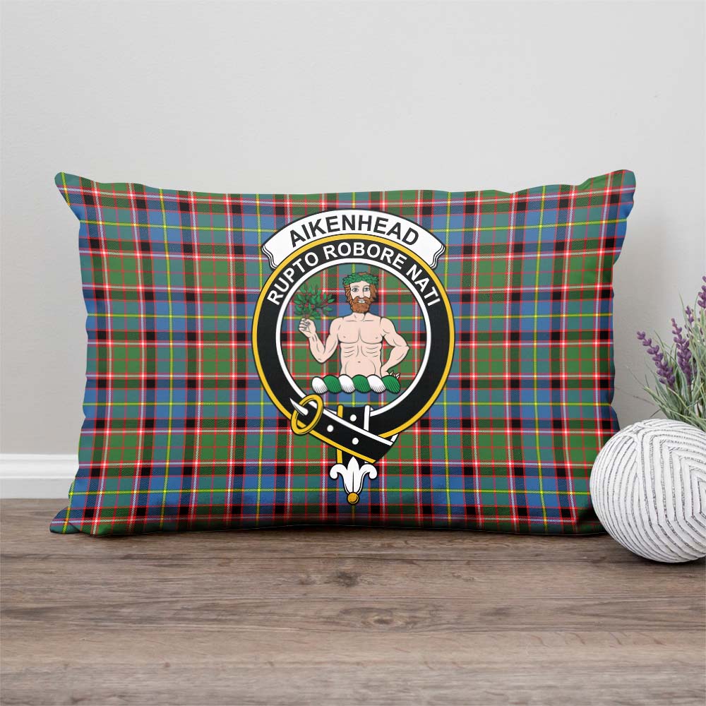 Aikenhead Tartan Pillow Cover with Family Crest - Tartan Vibes Clothing