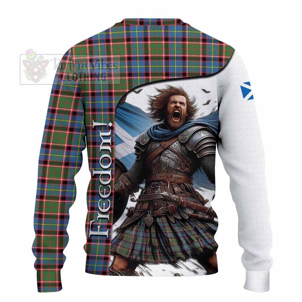 Tartan Vibes Clothing Aikenhead Crest Tartan Knitted Sweater Inspired by the Freedom of Scottish Warrior