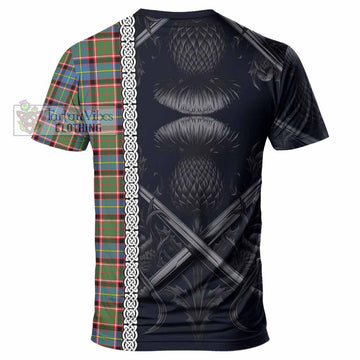 Aikenhead Tartan T-Shirt with Family Crest Cross Sword Thistle Celtic Vibes