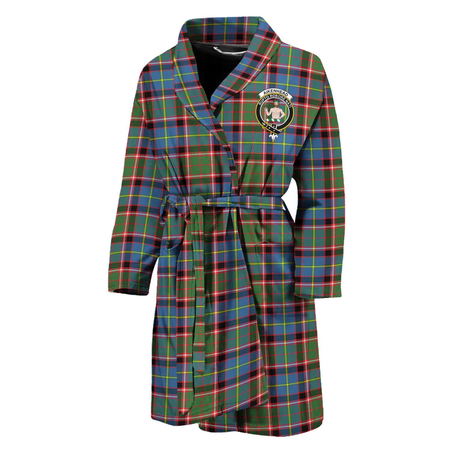 Aikenhead Tartan Bathrobe with Family Crest Unisex M - Tartan Vibes Clothing