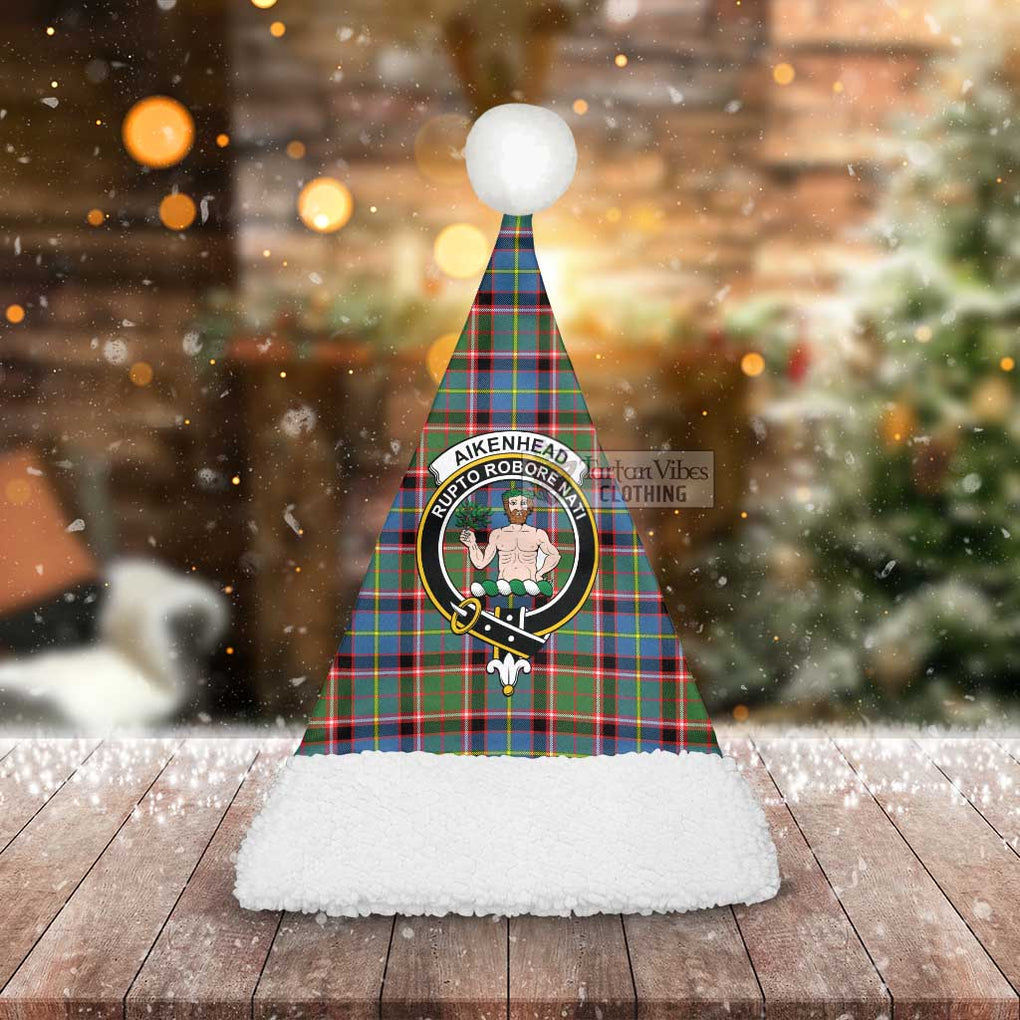 Tartan Vibes Clothing Aikenhead Tartan Christmas Santa Hats with Family Crest