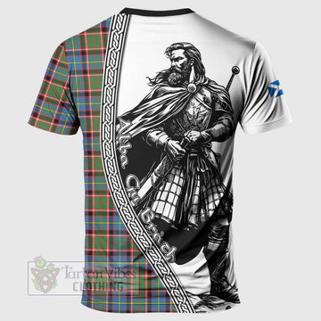 Aikenhead Tartan Clan Crest T-Shirt with Highlander Warrior Celtic Style