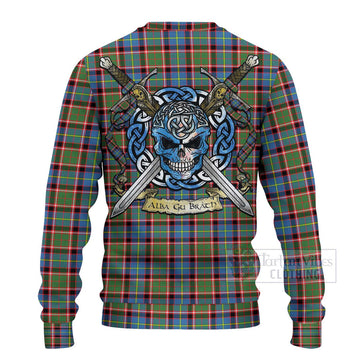 Aikenhead Tartan Ugly Sweater with Family Crest Celtic Skull Style