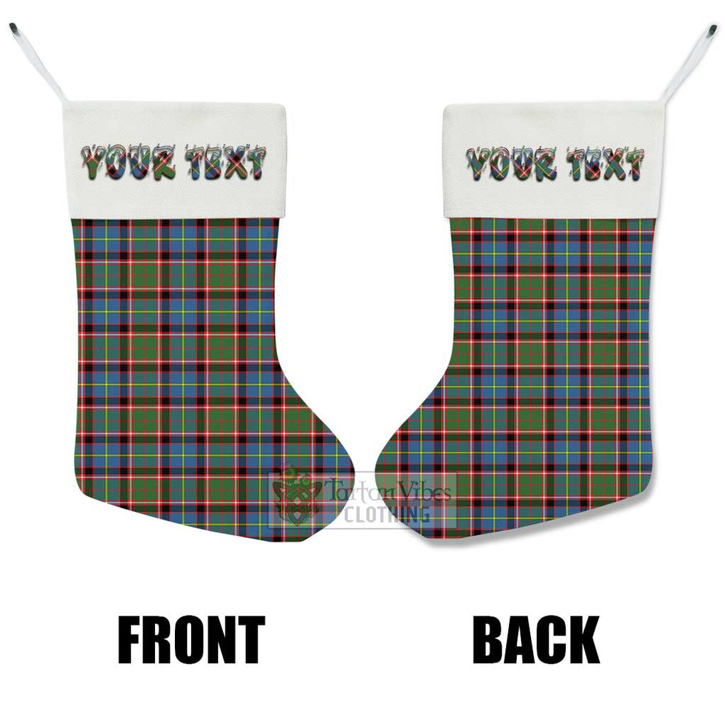 Tartan Vibes Clothing Aikenhead Tartan Christmas Stocking with Personalized Text