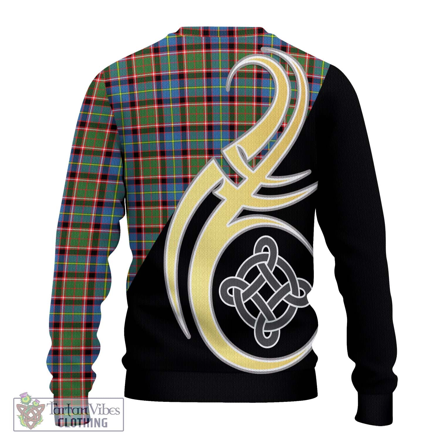 Aikenhead Tartan Knitted Sweater with Family Crest and Celtic Symbol Style - Tartan Vibes Clothing