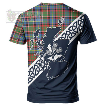 Aikenhead Tartan T-Shirt Featuring Thistle and Scotland Map