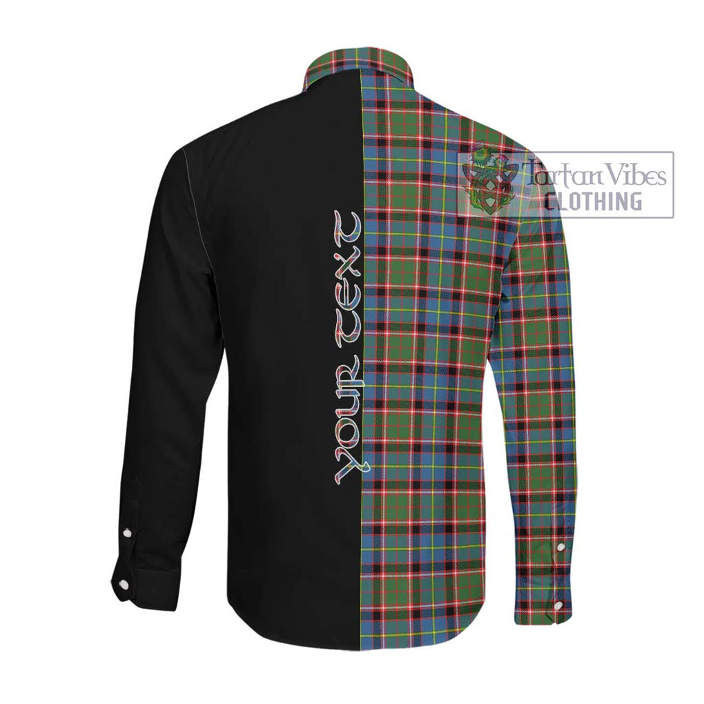 Aikenhead Tartan Long Sleeve Button Shirt with Family Crest and Half Of Me Style Men's Shirt - Tartan Vibes Clothing