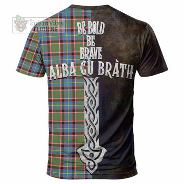 Aikenhead Tartan Family Crest T-Shirt Alba Gu Brath Be Brave Lion Ancient Style - Tartan Vibes Clothing