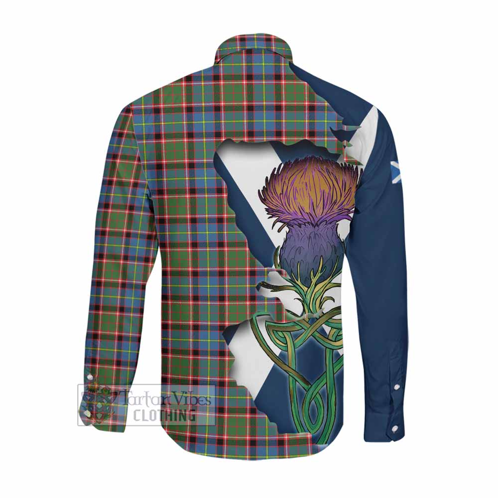 Aikenhead Tartan Family Crest Long Sleeve Button Shirt Scottish Thistle Celtic Inspired Men's Shirt - Tartan Vibes Clothing