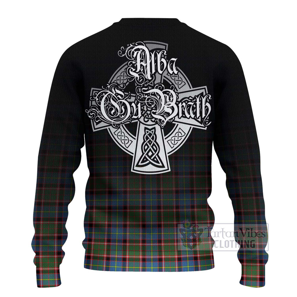 Tartan Vibes Clothing Aikenhead Tartan Knitted Sweater Featuring Alba Gu Brath Family Crest Celtic Inspired