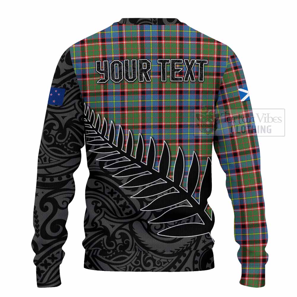 Tartan Vibes Clothing Aikenhead Crest Tartan Knitted Sweater with New Zealand Silver Fern Half Style