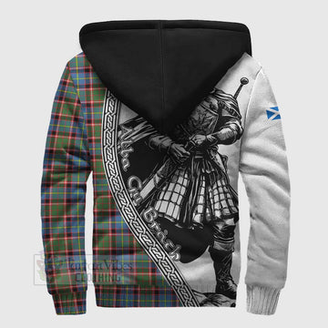 Aikenhead Tartan Clan Crest Sherpa Hoodie with Highlander Warrior Celtic Style - Tartan Vibes Clothing