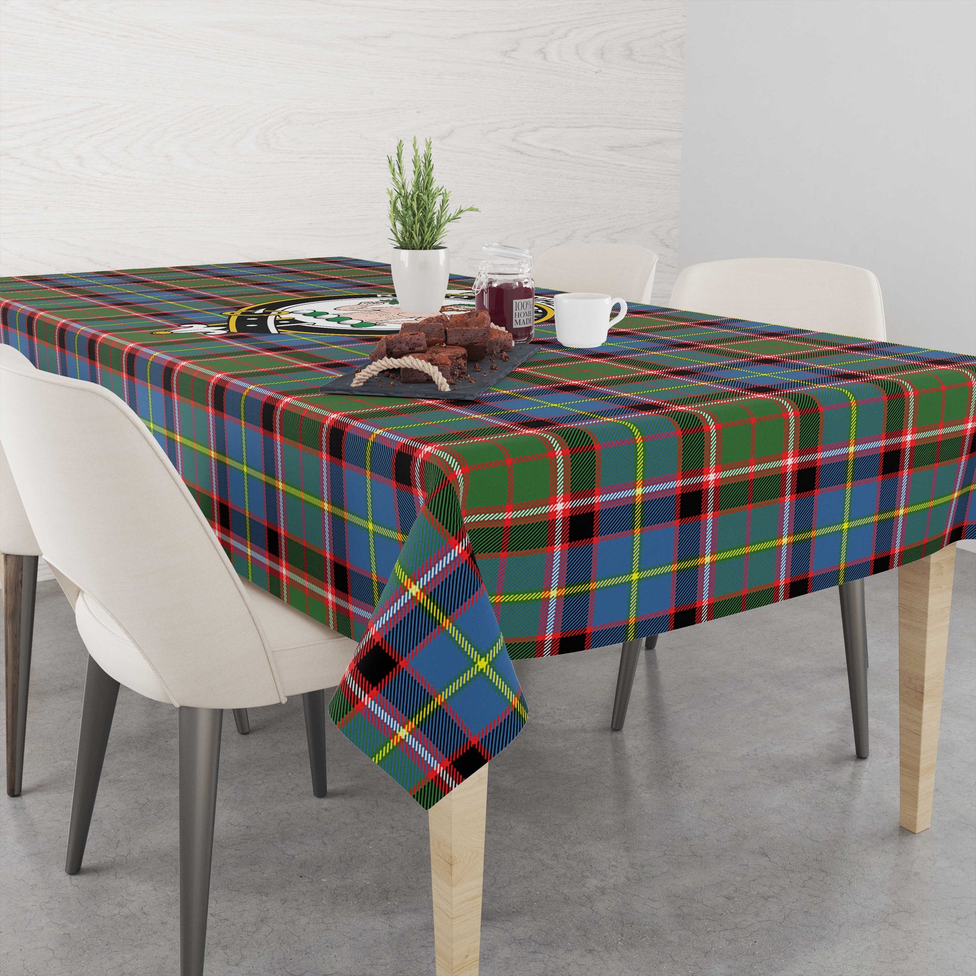 Aikenhead Tartan Tablecloth with Family Crest M 39.4"x59"(100x150cm) - Tartan Vibes Clothing