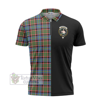 Aikenhead Tartan Zipper Polo Shirt with Family Crest and Half Of Me Style