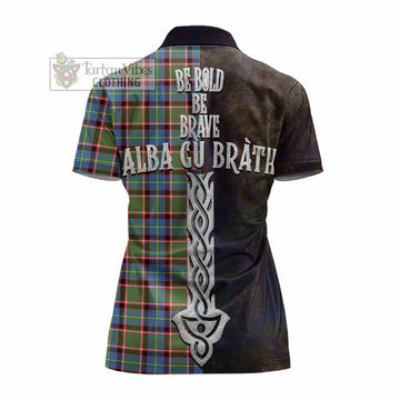 Aikenhead Tartan Family Crest Women's Polo Shirt Alba Gu Brath Be Brave Lion Ancient Style - Tartan Vibes Clothing