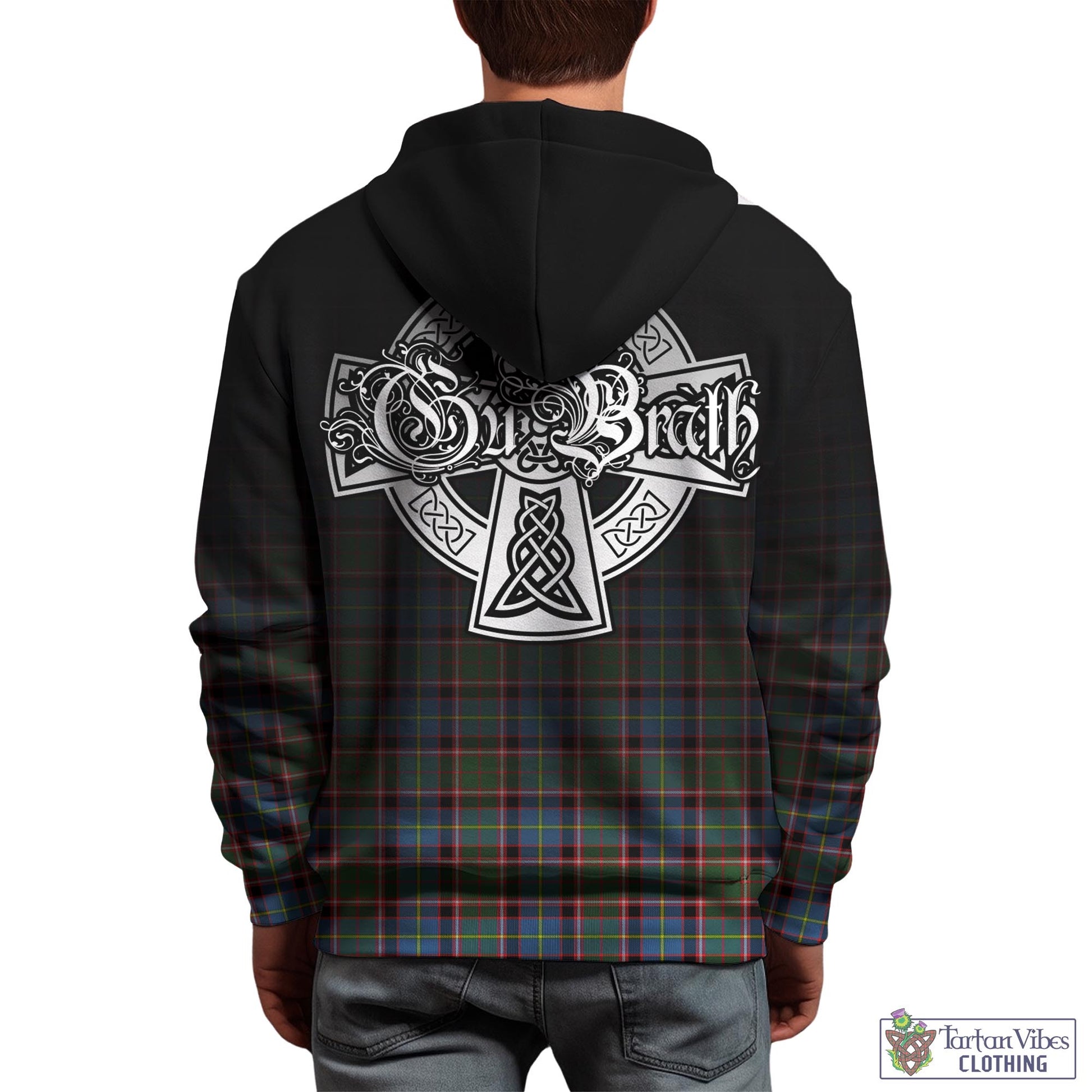 Tartan Vibes Clothing Aikenhead Tartan Hoodie Featuring Alba Gu Brath Family Crest Celtic Inspired