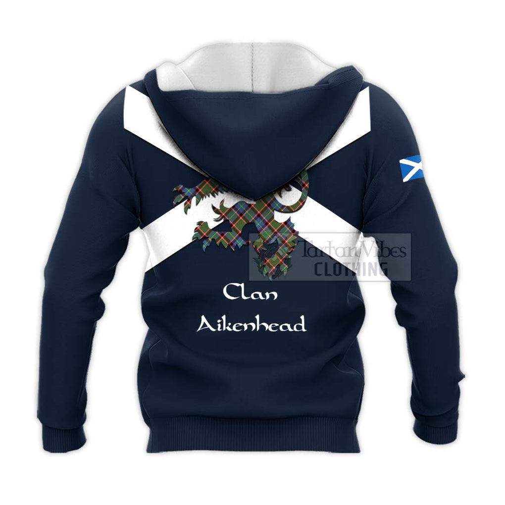 Tartan Vibes Clothing Aikenhead Tartan Lion Rampant Knitted Hoodie – Proudly Display Your Heritage with Alba Gu Brath and Clan Name