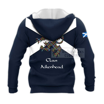 Aikenhead Tartan Lion Rampant Knitted Hoodie Proudly Display Your Heritage with Alba Gu Brath and Clan Name