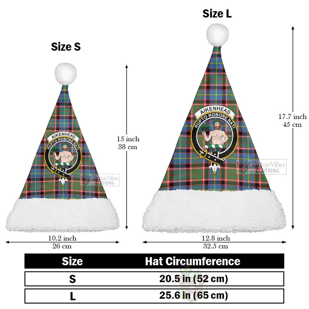 Tartan Vibes Clothing Aikenhead Tartan Christmas Santa Hats with Family Crest