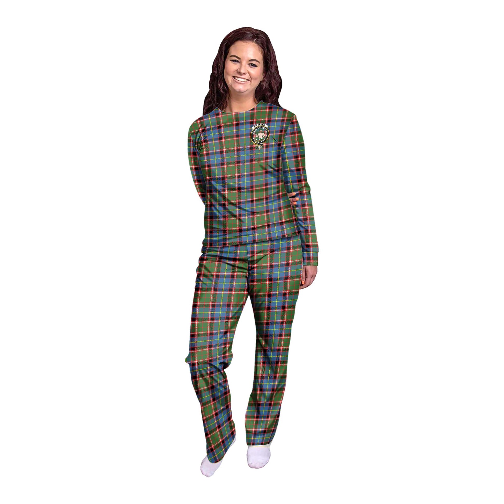 Aikenhead Tartan Pajamas Family Set with Family Crest - Tartan Vibes Clothing