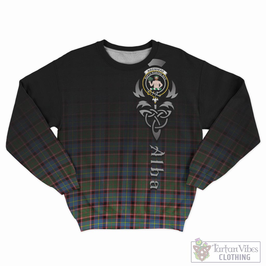 Tartan Vibes Clothing Aikenhead Tartan Sweatshirt Featuring Alba Gu Brath Family Crest Celtic Inspired