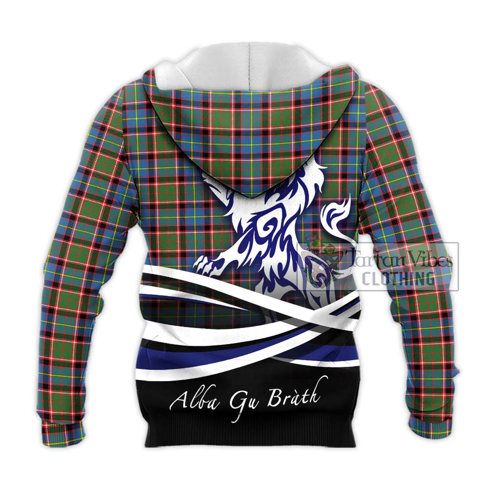 Aikenhead Tartan Knitted Hoodie with Alba Gu Brath Regal Lion Emblem - Tartanvibesclothing Shop