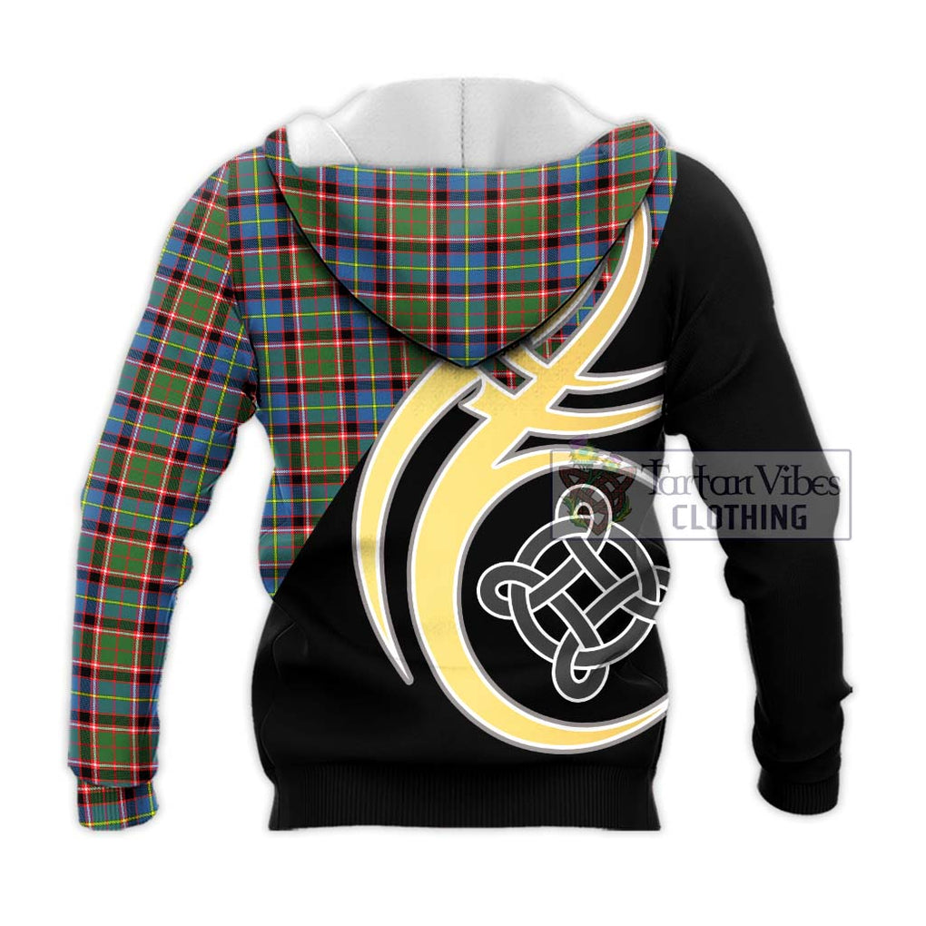 Aikenhead Tartan Knitted Hoodie with Family Crest and Celtic Symbol Style - Tartan Vibes Clothing