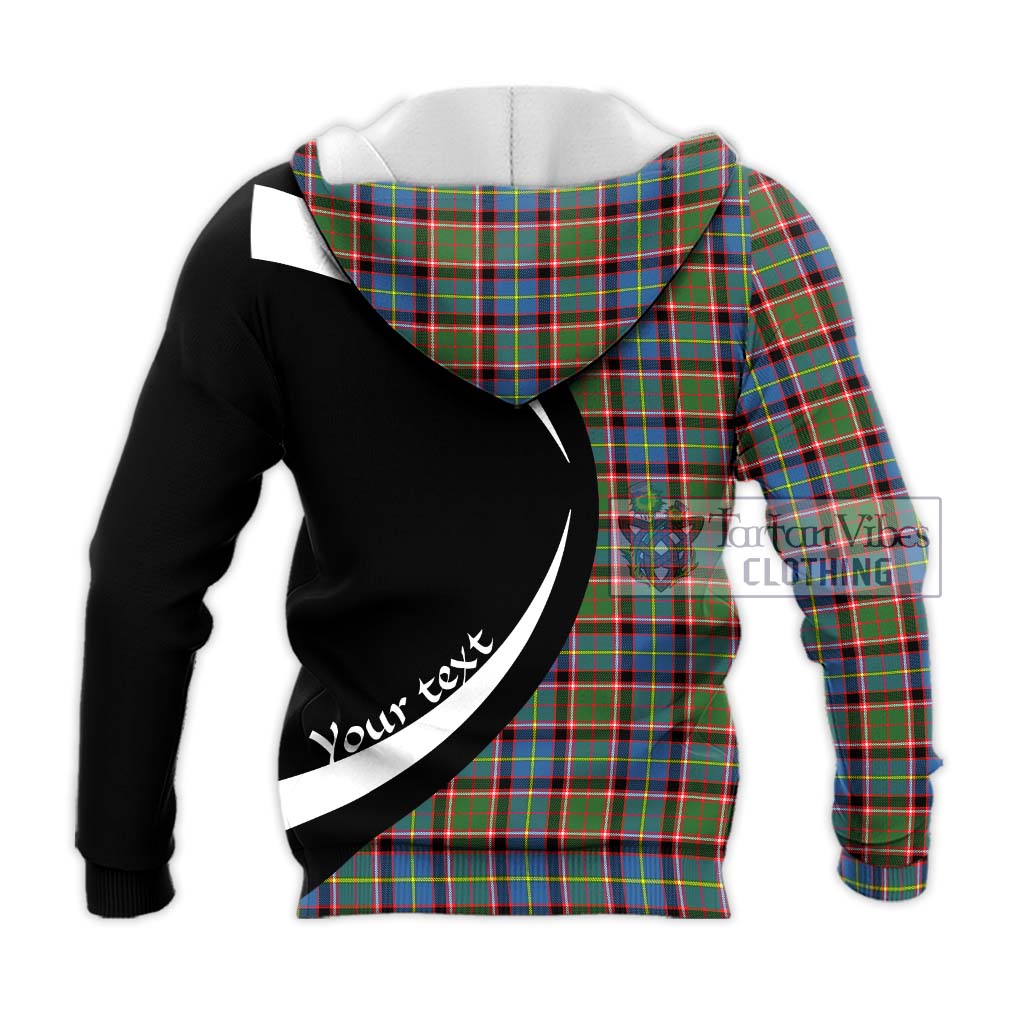 Aikenhead Tartan Knitted Hoodie with Family Crest Circle Style - Tartan Vibes Clothing