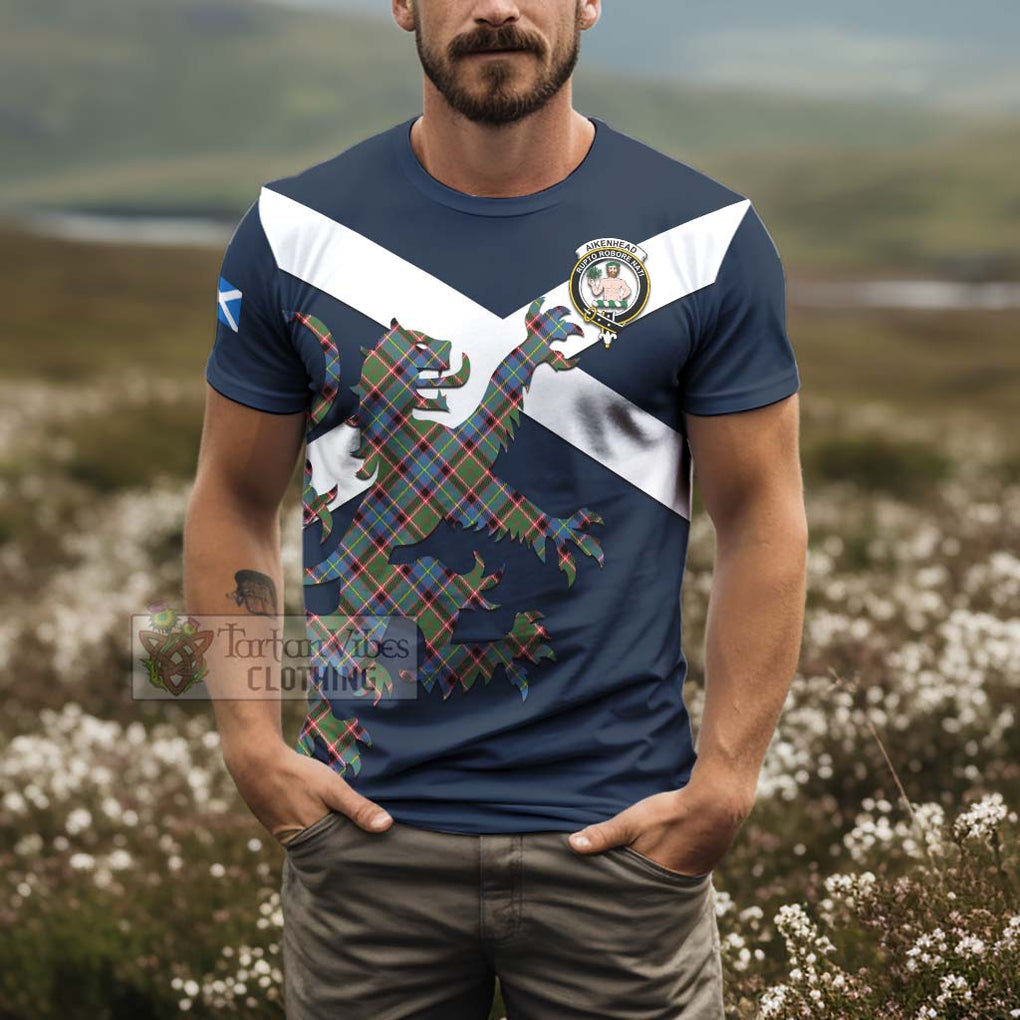 Tartan Vibes Clothing Aikenhead Tartan Lion Rampant T-Shirt – Proudly Display Your Heritage with Alba Gu Brath and Clan Name