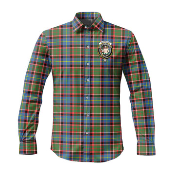 Aikenhead Tartan Long Sleeve Button Up Shirt with Family Crest Men's Shirt - Tartan Vibes Clothing