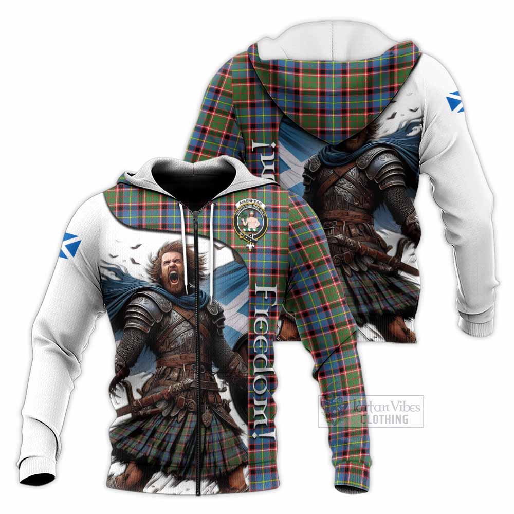 Tartan Vibes Clothing Aikenhead Crest Tartan Knitted Hoodie Inspired by the Freedom of Scottish Warrior