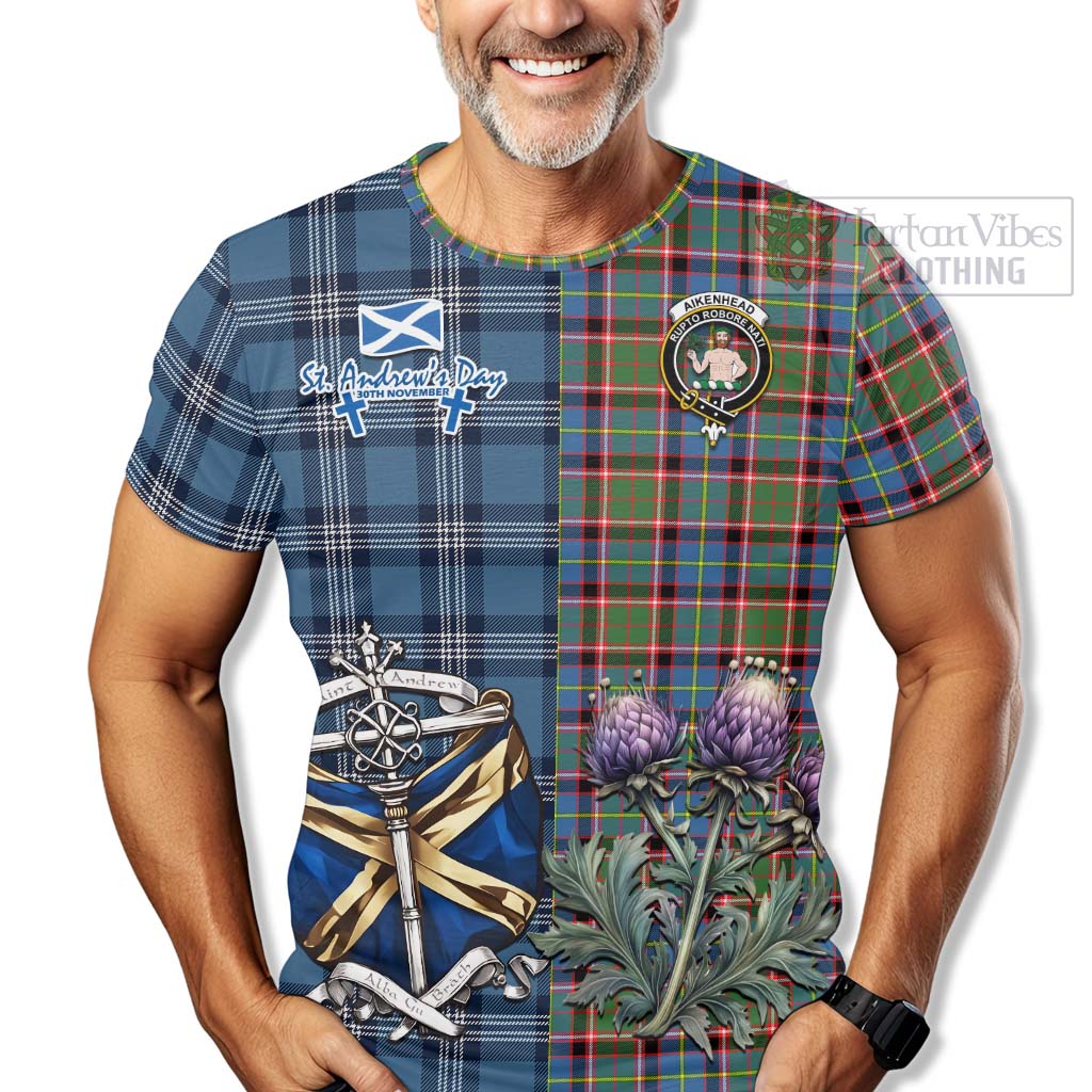 Tartan Vibes Clothing Aikenhead Tartan T-Shirt Happy St. Andrew's Day Half Tartan Style